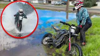 I Tried Hydroplaning My Electric Dirtbike...