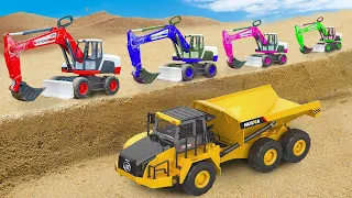 MEGA COLLECT Rescue the truck from the pit with excavator and crane truck | Toy stories | Mega Truck