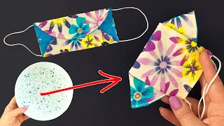 Easy Face Mask in 5 minutes - NO FOG ON GLASSES - NEW version 3D face mask at home Sewing tutorial