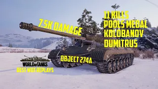 World Of Tanks Best Wot Replays Object 274A 7.5K Damage