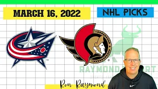 Columbus Blue Jackets vs  Ottawa Senators Prediction 3/16/22 -  Free NHL Picks