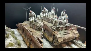 1:35 Panzer IV Miniart Winterdiorama ( with Crew )