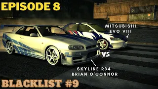 Nissan Skyline R34 vs Mitsubishi Evo VIII Need For Speed Most Wanted Episode 8