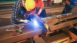How to Weld Main Beam in China Semi Trailer Factory?  Trailer Main beam Welding Process