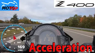 Kawasaki Z400 - ACCELERATION - GPS measured