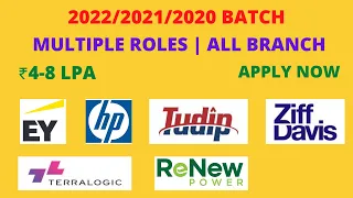 6 Off-Campus 2022/2021/2020 batch | ₹4-8 Lpa | Multiple roles | Apply Now