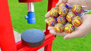 EXPERIMENT HYDRAULIC PRESS VS LOLLIPOPS