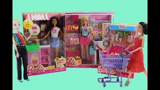 Barbie Goodies: Barbie supermarket bakery grocery store playset unboxing