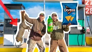 GAS STATION Squirrel Hunting CHALLENGE!! (Catch Clean Cook)