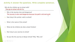 Year 5 English Plus 1 Unit 2 Days (Workbook Page 24: Activity 4)