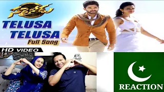 Sarrainodu Video Songs | Telusa Telusa Video Song | Allu Arjun | SS Thaman | Pakistani Reaction
