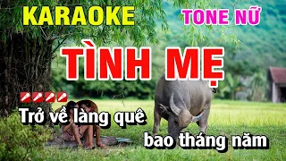 Karaoke Tình Mẹ Tone Nữ Nhạc Sống Dễ Hát | Hoàng Luân