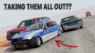 BeamNG Drive - Cars vs Angry Police Car #13 (RoadRage)