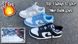 How to Lace Nike Dunk Lows! Full Step-by-Step Tutorial w/ On-Feet (Black/White, UNC, Grey Fog)