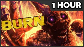 [1 HOUR] BURNTRAP SONG ANIMATION "Burn" | Rockit Music (FNAF Security Breach)