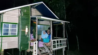 camping bersama keluarga || membangun shelter dihutan sumatra