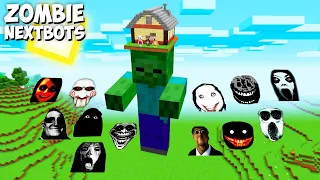SURVIVAL ZOMBIE BASE with JEFF THE KILLER and BLACK SMILE AND 100 NEXTBOTS in Minecraft Gameplay