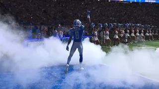 Lions entrance onto the field for 2023 home opener at Ford Field