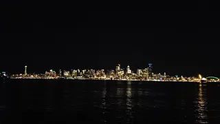 View Downtown Seattle by night from Alki Beach WA 😊😊