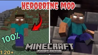 Herobrine Mod For Minecraft PE 1.20+ | Herobrine Mod For MCPE 😱