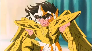 Seiya Shiryu y Hyoga usan las armaduras doradas