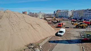 Начали насыпать въезд на эстакаду: строительство развязки на Ново-Садовой в Самаре