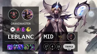 LeBlanc Mid vs Lucian - KR Grandmaster Patch 11.13