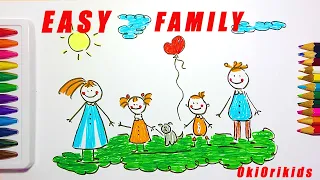 Як Легко і Просто  намалювати СІМ'Ю // How to draw a FAMILY // Сім'я малюнок // EASY //ART