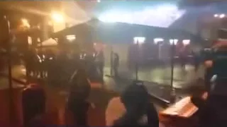 Football Hooligans Standard Liege fight the police after Feyenoord match on 11 Dec 2014
