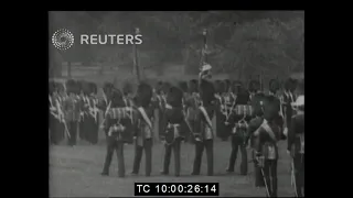 1920s King George V presents new Colours to Irish guards at Buckingham Palace