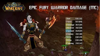 EPIC Fury Warrior Damage in MC! 1.5K DPS on Lucifron - Deathbringer and Crul'Shorukh - Classic WoW