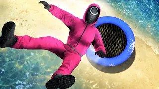 GTA 5 SQUID GAME Guard • Epic Trampoline Jumps and Fails! (No godmode)