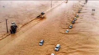 Oman: catastrophic flooding after torrentiel rain in different part of the country
