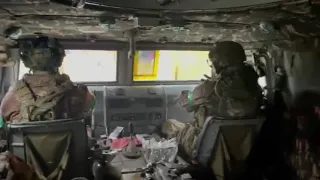 Fighters of Georgian Legion in Trophy "Tiger-M" Near Bakhmut