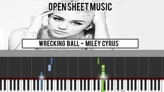 Wrecking Ball - Miley Cyrus | Synthesia | MIDI + SHEET MUSIC | HD