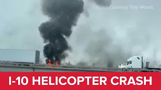 Helicopter crashes on I-10, halts traffic near New Orleans