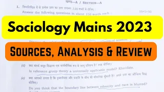 UPSC Sociology Mains 2023 Paper-1 || Sources, Analysis and Review