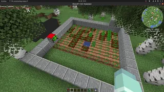 [CC: Tweaked] demonstration of a 9x9 farm made by a turtle.