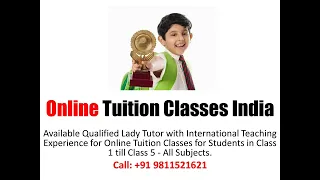 Online Tuition Classes India - Private Tutor Study Class 1-5