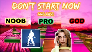 Dua Lipa - Don't Start Now Emote - Noob vs Pro vs God (Fortnite Music Blocks) with code!