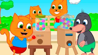 Cats Family in English - I have long dreamed of chewing gum Cartoon for Kids