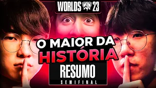 RESUMO WORLDS 23: O AUGE DO LEAGUE OF LEGENDS | T1 x JDG | Semifinal - DIA 2
