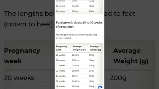 pregnancy Baby weight week by week chart 8-40(weeks) #viral #pregnancy #women #pregnancytips