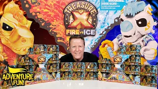 18 Treasure X Fire vs Ice “Hunters” Jurassic Dinos With Goldcrown & Exis AdventureFun Toy review!