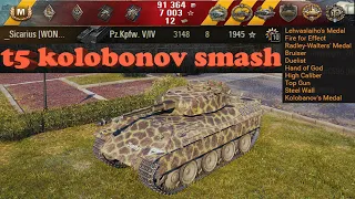 Pz.Kpfw. V/IV 🔝 t5 kolobonov smash, 8 kills, 3148 dmg, 1945 exp, Lehvaslaiho's 🔝 World of Tanks ✔️