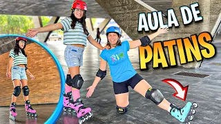 Aula de Patins com a Família Maria Clara e JP - Férias no Brasil