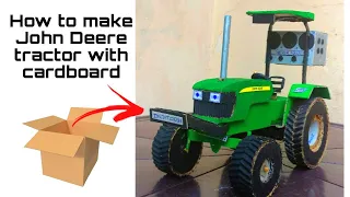 John deere tractor making with cardboard