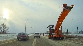 Car Driving through the ring road | Winter drive in Russia
