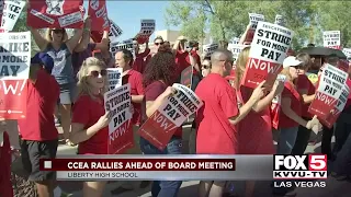 Teachers rally ahead of CCSD board meeting