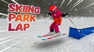 Skiing Family Fun  | Park Lap With My 4 Year Old Daughter and Son
